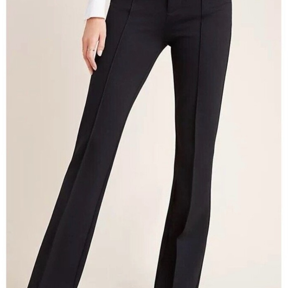 Anthropology Flare Essential Trousers in black Size 6 Like New